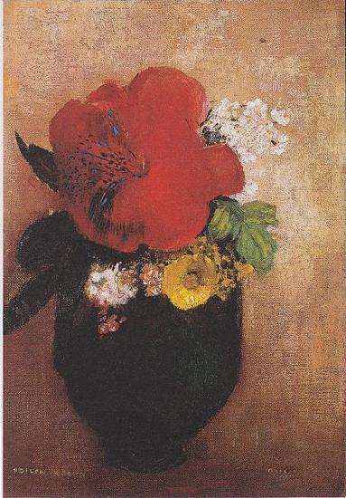 Odilon Redon The red poppy oil painting picture